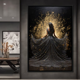 Ethereal Flight in Sparkling Gown - NicheCanvas