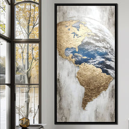 Golden Earth Reflection - NicheCanvas