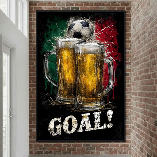 Italian Football Beer Goal Canvas Print
