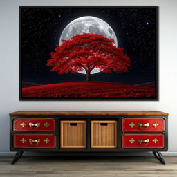 The Crimson Moon Tree - TooplesArt - NicheCanvas