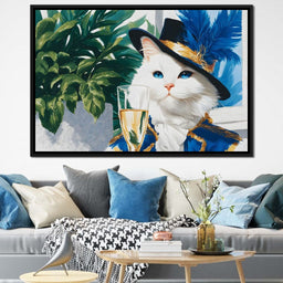 White Feline Toast - NicheCanvas