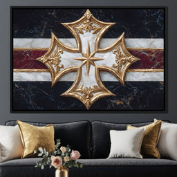 Golden Heritage Cross Emblem - NicheCanvas