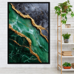 Gilded Emerald Marble Rift - NicheCanvas