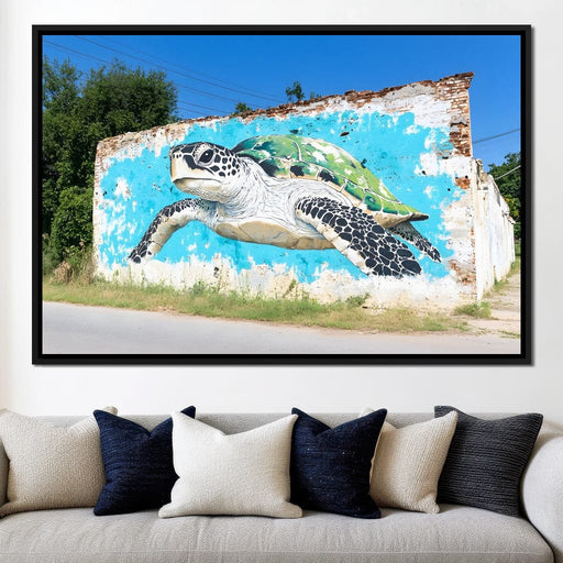 Street Art - Sea Turtle Voyage Canvas Print