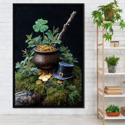 Lucky Clover Gold Pot - NicheCanvas