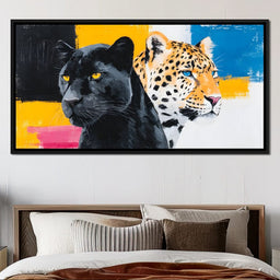 Dual Panther Leopard Portrait - NicheCanvas