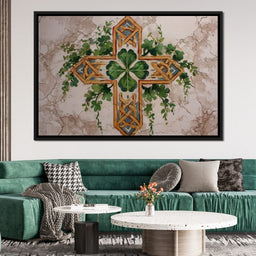 Celtic Cross Clover Wreath - NicheCanvas