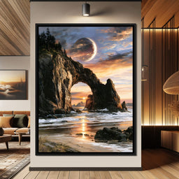 Celestial Arch Over The Golden Tide - NicheCanvas