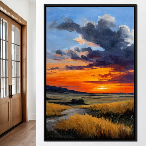 Golden Prairie Sunset Skystorm Canvas Print