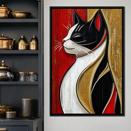 Majestic Feline Silhouette - NicheCanvas