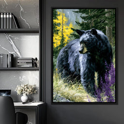 Solitary Forest Black Bear Rises - NicheCanvas