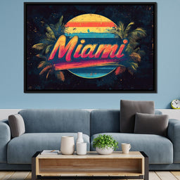Miami Sunset Retro Vibes - NicheCanvas