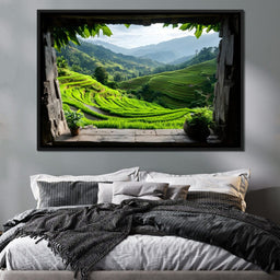 Terraced Valley Morning Glow - NicheCanvas