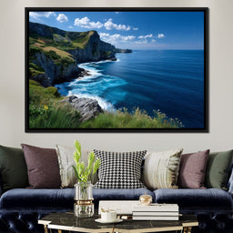 Wild Cliffs Over Blue Sea - NicheCanvas