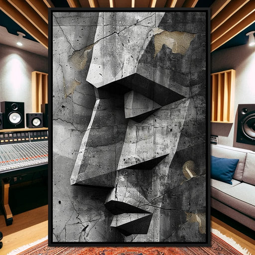 Monochrome Geometric Echoes Canvas Print