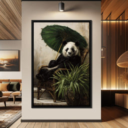 Panda Garden Parasol Calmness - NicheCanvas