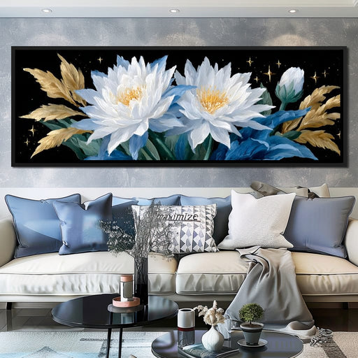 Celestial White Lotus Bloom Canvas Print