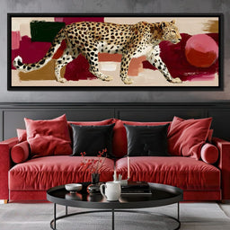 Leopard Stride Sunset Blocks - NicheCanvas