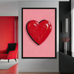 Glossy Red Heart Pop  - NicheCanvas