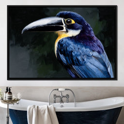 Electric Blue Toucan Portrait - NicheCanvas