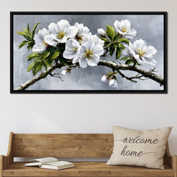 Soft Petals On Silver Morning - NicheCanvas