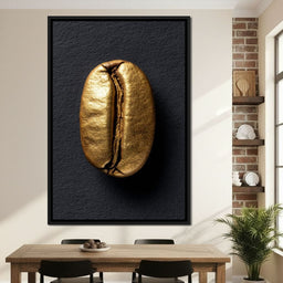 Golden Coffee Bean Minimalism - NicheCanvas