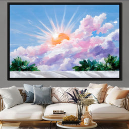 Magnificent Sun Over Clouds - NicheCanvas