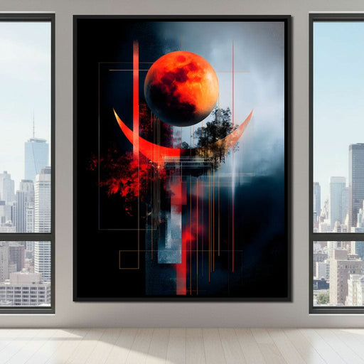 Celestial Lunar Terracotta Orbit Canvas Print