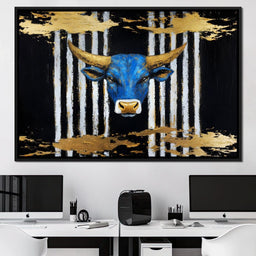 Golden Bull Radiance in Forest - Alicia Smith - NicheCanvas