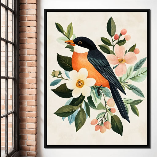 Radiant Songbird Elegance Canvas Print