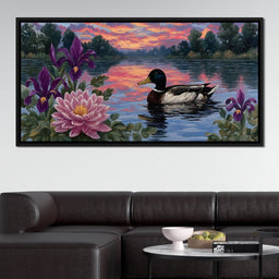 Duck Reflections on Water - NicheCanvas
