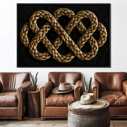 Eternal Braided Path of Golden Fibers - NicheCanvas