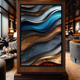 Colorful Wooden Waves 001 - Johanjjf - NicheCanvas