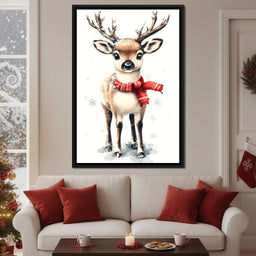 Snowy Baby Reindeer Holiday Charm - NicheCanvas