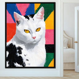 Colorful Cat Pop Style Portrait - NicheCanvas