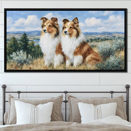 Pastoral Collie Duo Countryside - NicheCanvas