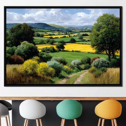 Golden Fields Country Path - NicheCanvas