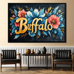 Buffalo Flowers - NicheCanvas