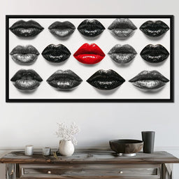 Breaking The Monotone Rhythm Red Lips - NicheCanvas