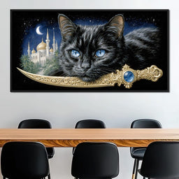 Moonlit Panther Of Golden Minarets - NicheCanvas