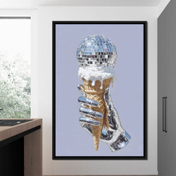 Chrome Hand Disco Ice Cream Dream - NicheCanvas