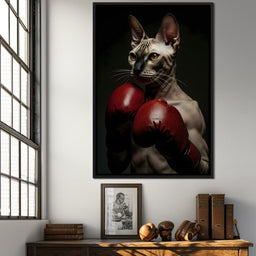 Pugilist Feline Champion - NicheCanvas