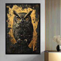 Golden Nocturnal Owl - NicheCanvas