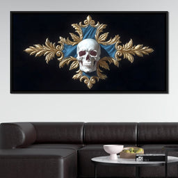 Gilded Skull Baroque Emblem - NicheCanvas