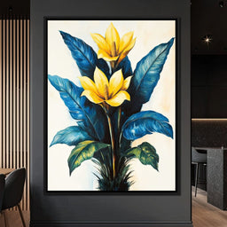 Golden Petals Tropical Elegance - NicheCanvas