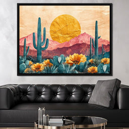 Desert Bloom Sunlit Peaks - NicheCanvas