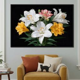 Midnight Lily Bouquet Bloom - NicheCanvas