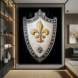 Shield of Golden Elegance Fleur De Lys - NicheCanvas