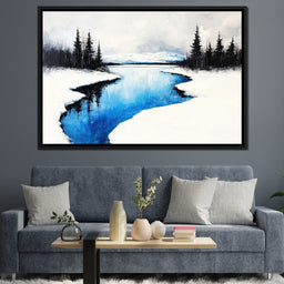 Winter Tranquility by the Lake - NicheCanvas