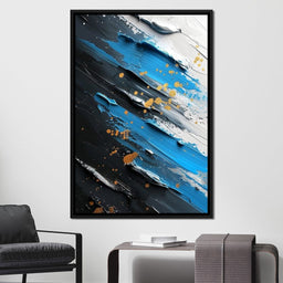 Sapphire Strokes Gold Specks 2 - NicheCanvas